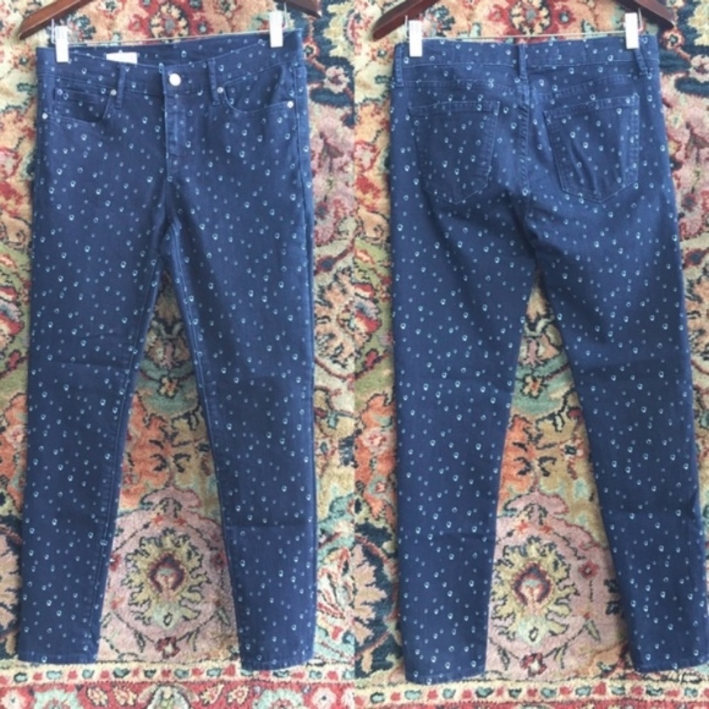 GAP Dotted Spotted Polka Dot Bleach Pattern Jeans